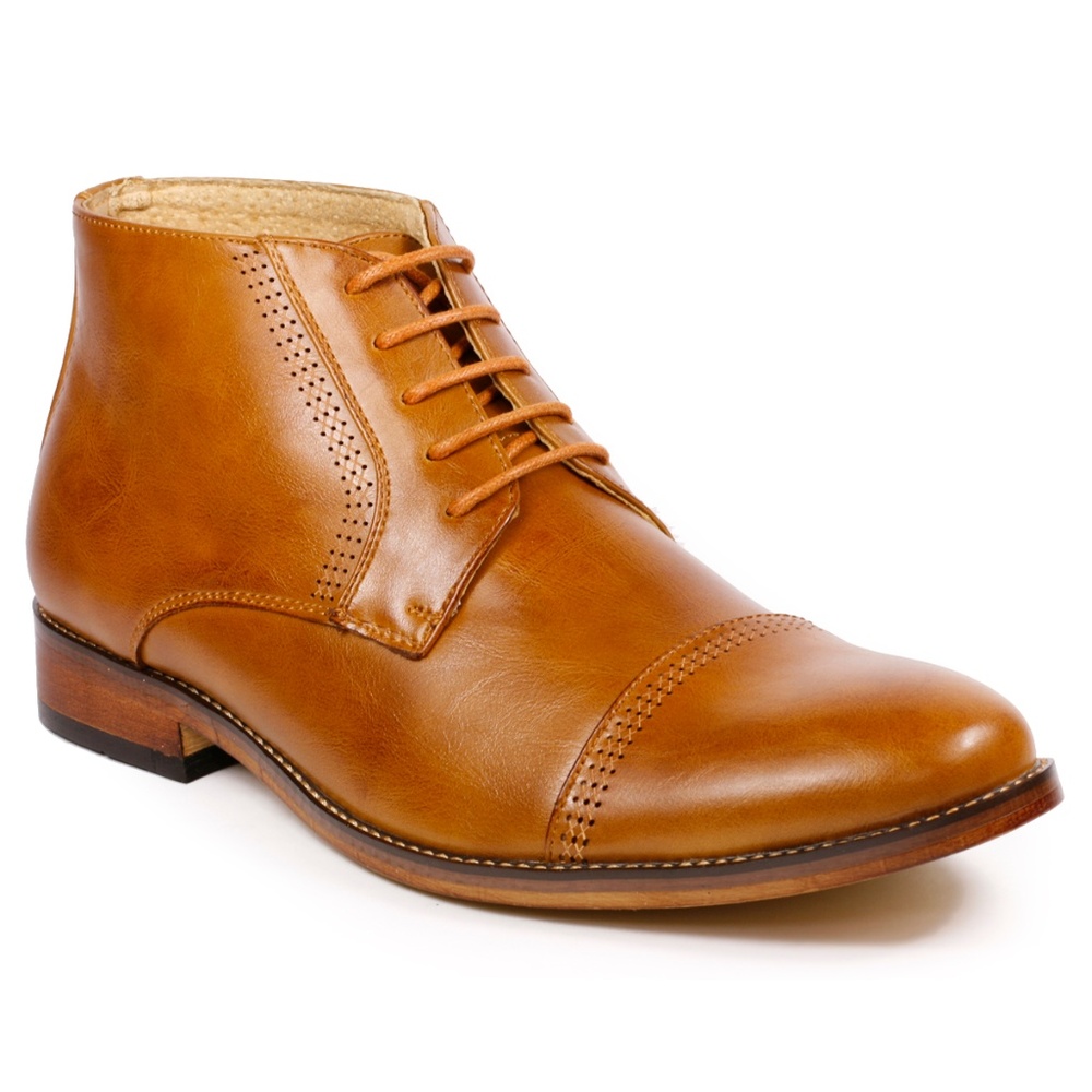 Metrocharm MC115 Tan Lace Up Oxford Dress Boot